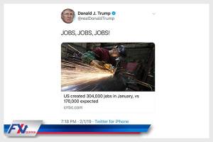 توییت آقای ترامپ بعد از اعلام نرخ بیکاری ماه ژانویه